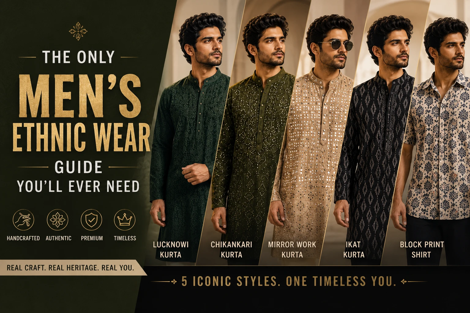 Cultural inpired handcrafted Men's Ethnic Wear: The Only Style Guide You'll Ever Need