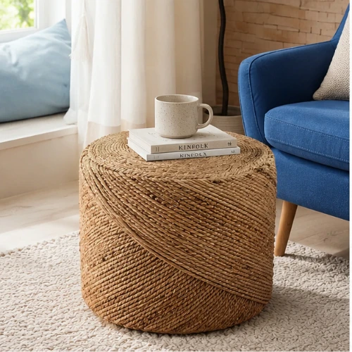 Handcrafted Jute Ottoman Pouffes | Footrest & Floor Stool